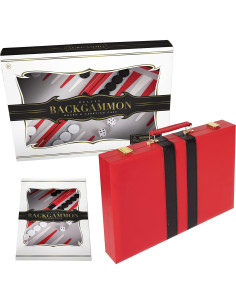 Juego de Backgammon Crazy Games Mediano 38 cm Rojo 2