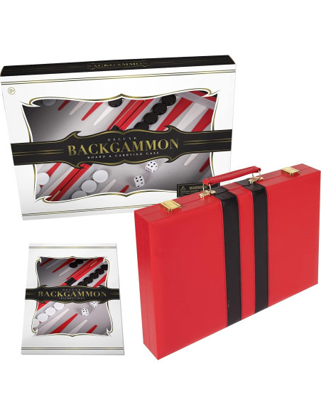 Juego de Backgammon Crazy Games Mediano 38 cm Rojo