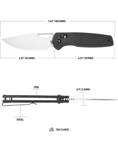 Cuchillo de Bolsillo CJRB Acacia J1952 8.15 cm Negro EDC 2