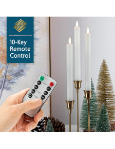 Juego de 6 Velas LED Sin Llama SEHNSY 24.4 cm con Control Remoto 2