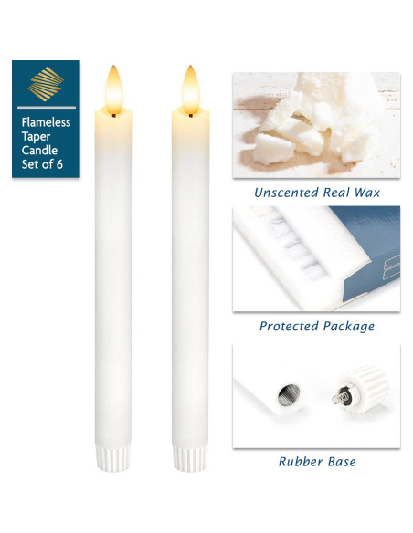 Juego de 6 Velas LED Sin Llama SEHNSY 24.4 cm con Control Remoto