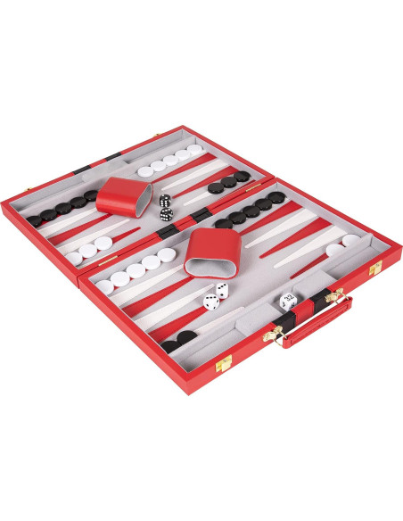 Juego de Backgammon Crazy Games Mediano 38 cm Rojo