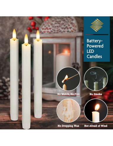 Juego de 6 Velas LED Sin Llama SEHNSY 24.4 cm con Control Remoto
