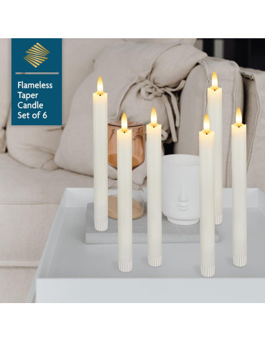 Juego de 6 Velas LED Sin Llama SEHNSY 24.4 cm con Control Remoto