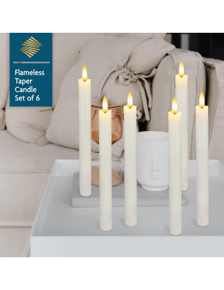 Juego de 6 Velas LED Sin Llama SEHNSY 24.4 cm con Control Remoto