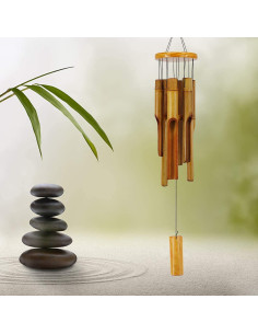 Campana de Viento de Bambú Astarin 76 cm para Jardín Zen 2