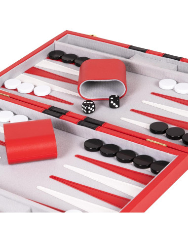 Juego de Backgammon Crazy Games Mediano 38 cm Rojo