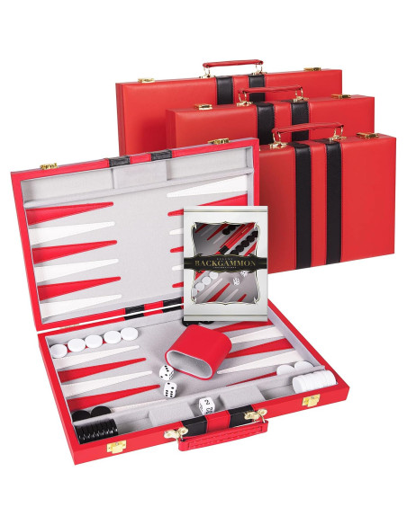 Juego de Backgammon Crazy Games Mediano 38 cm Rojo