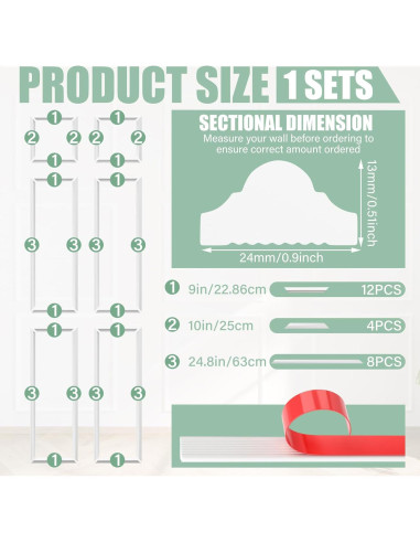Kit de Molduras Autoadhesivas para Puertas Colingmill 24 Piezas