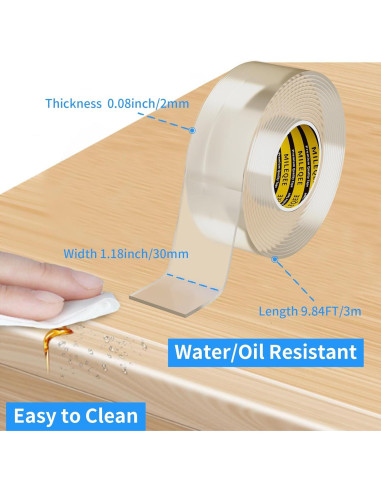 Cinta Protectora de Bordes MILEQEE 3cm x 3m Transparente