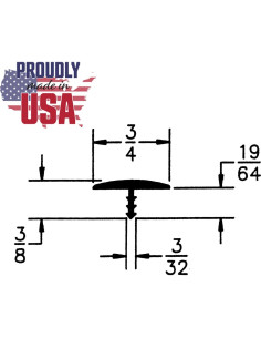 T Molding Blanco 3.66m Outwater 1.9cm Grosor Flexible 2