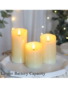 Velas LED Recargables Lezonic con Control Remoto - 3 Piezas 2