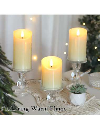 Velas LED Recargables Lezonic con Control Remoto - 3 Piezas