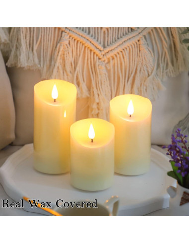 Velas LED Recargables Lezonic con Control Remoto - 3 Piezas