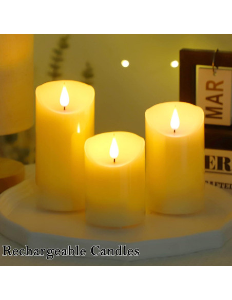 Velas LED Recargables Lezonic con Control Remoto - 3 Piezas
