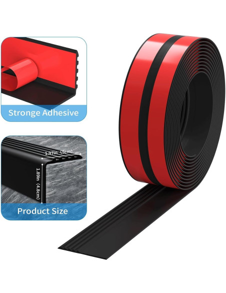 Protector de Borde de Escalera Elvone 1.0 m Negro Antideslizante