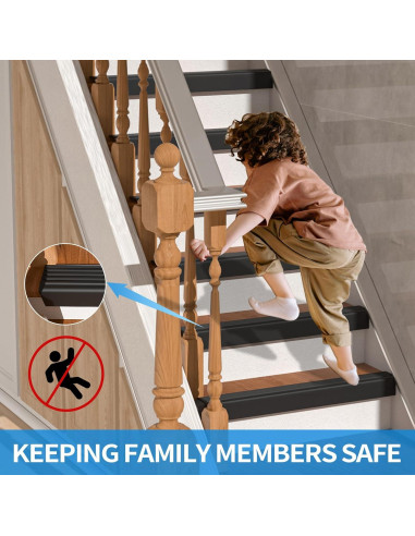 Protector de Borde de Escalera Elvone 1.0 m Negro Antideslizante