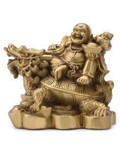 Estatua Buda Risueño en Latón 8.4x5.8x7.4 cm para Feng Shui