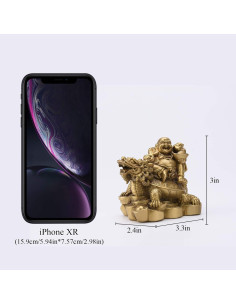 Estatua Buda Risueño en Latón 8.4x5.8x7.4 cm para Feng Shui 2