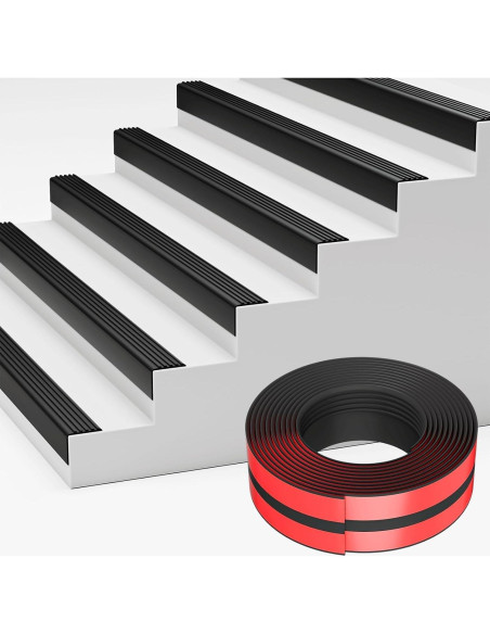 Protector de Borde de Escalera Elvone 1.0 m Negro Antideslizante