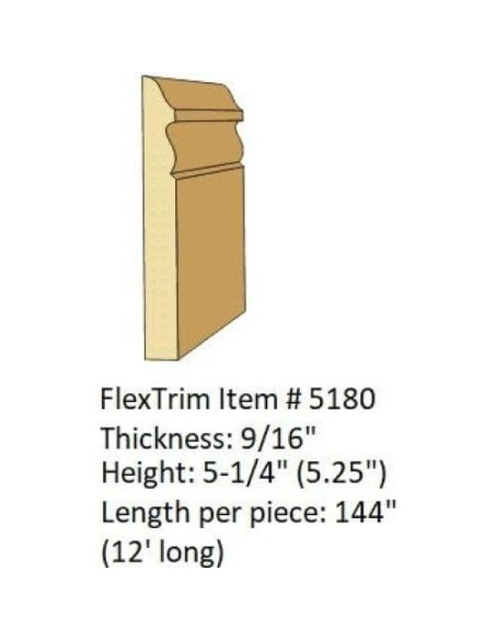 Moldura Flexible Poliuretano Flex Trim 3.66m 14.29mm Grosor