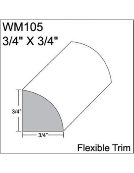Moldura Flexible Duraflex Beige 3/4" x 3/4" 3.66m