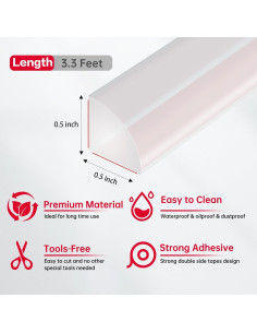 Moldura Flexible Autoadhesiva LSGCQ 1.27cm x 1.27cm x 1.01m Transparente 2