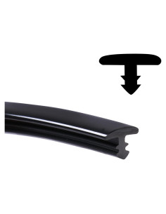 Moldura T Flexible SBWLKJ 5/16" (8mm) 18 Pies Negra PVC