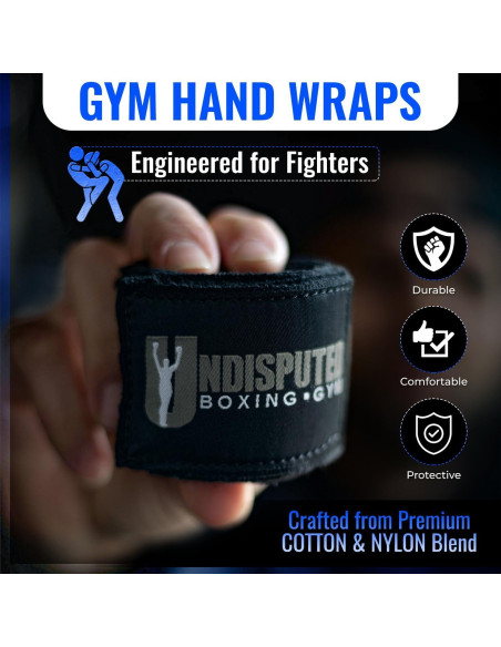 Envolturas de Mano de Gel Undisputed Boxing - Negro Envolturas de Mano de Gel Undisputed Boxing - Negro