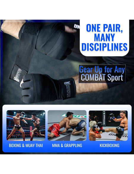 Envolturas de Mano de Gel Undisputed Boxing - Negro Envolturas de Mano de Gel Undisputed Boxing - Negro