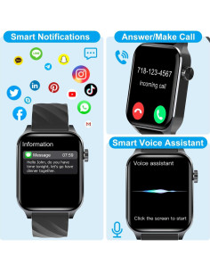 Reloj Inteligente LAMA V22 Negro con Monitoreo de Salud 24/7 2