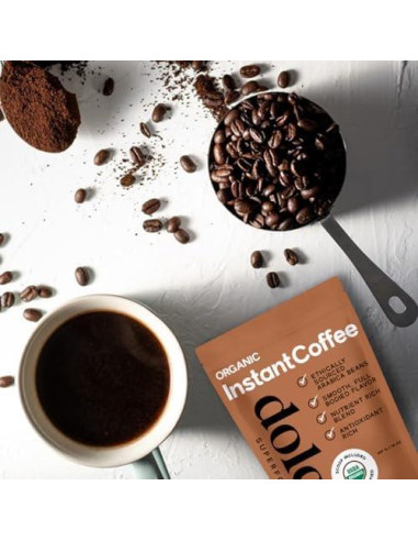 Café Instantáneo Orgánico Dolce Superfoods 396g - Sabor Intenso