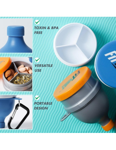Embudo de Suplemento FitShot 120ml 2 en 1 con Pastillero