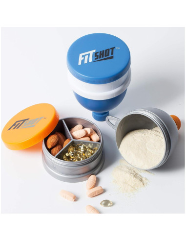 Embudo de Suplemento FitShot 120ml 2 en 1 con Pastillero