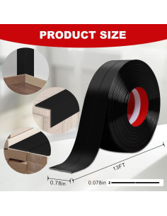 Protector de Esquina DGSL 1.98 cm x 3.96 m Autoadhesivo Negro 2