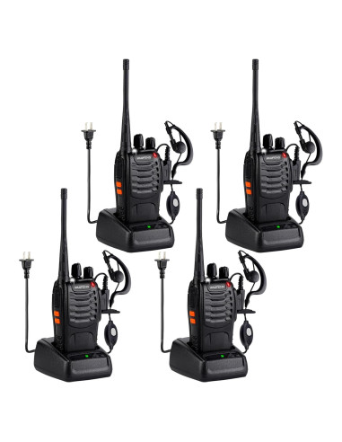 Walkie Talkies Baofeng 888S 4 Pack con Auriculares