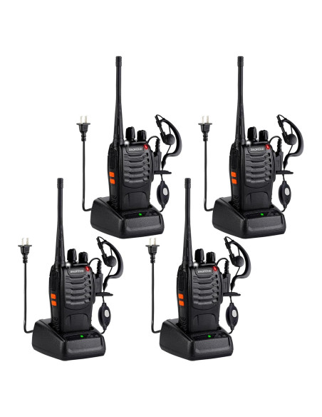 Walkie Talkies Baofeng 888S 4 Pack con Auriculares