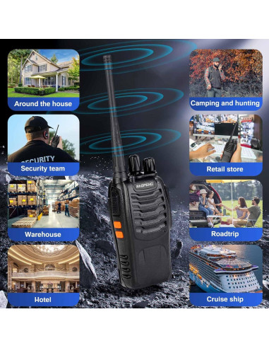 Walkie Talkies Baofeng 888S 4 Pack con Auriculares