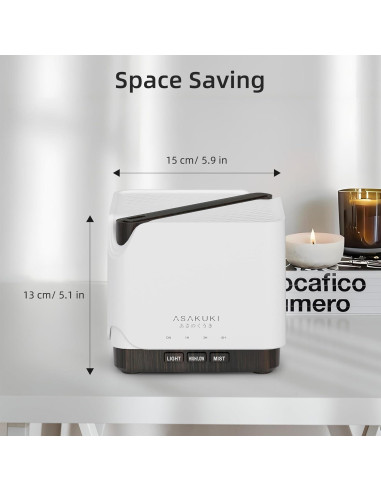 Difusor de Aceite Esencial ASAKUKI AD004 700ml Madera Marrón