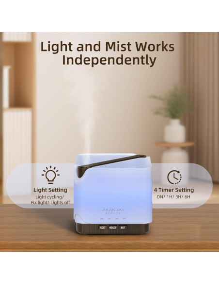 Difusor de Aceite Esencial ASAKUKI AD004 700ml Madera Marrón Difusor de Aceite Esencial ASAKUKI AD004 700ml Madera Marrón