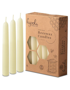 Velas de Cera de Abeja Hyoola 15cm Paquete de 12 - Hechas a Mano