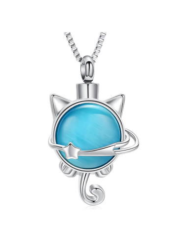 Collar de cremación XSMZB para cenizas de mascotas en piedra lunar