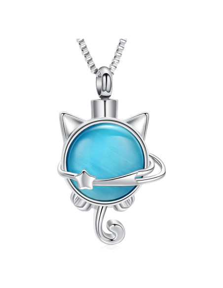 Collar de cremación XSMZB para cenizas de mascotas en piedra lunar