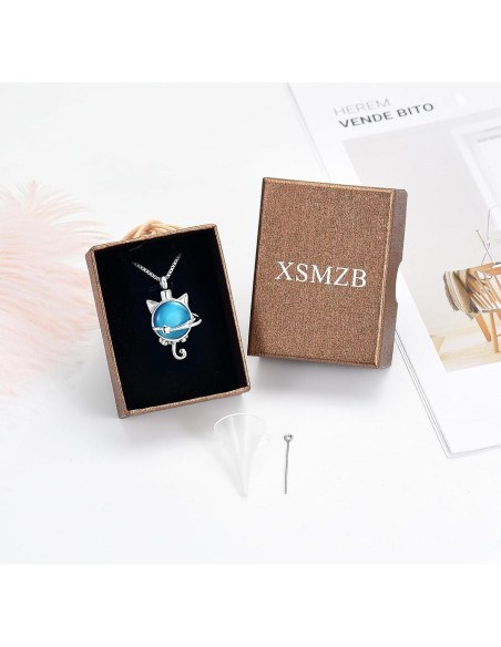 Collar de cremación XSMZB para cenizas de mascotas en piedra lunar