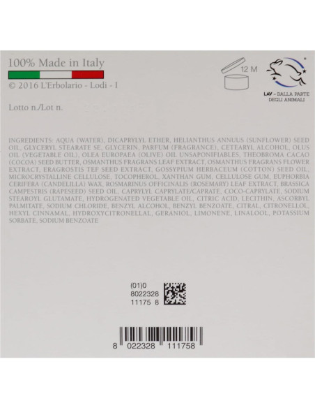 Crema Corporal Hidratante L'Erbolario Osmanthus 190 g Crema Corporal Hidratante L'Erbolario Osmanthus 190 g
