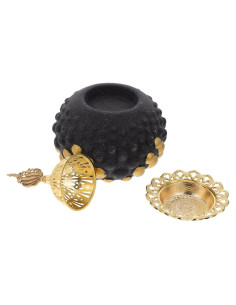 Soporte de Incienso de Cerámica Negro Ipetboom 14.6x9.7cm