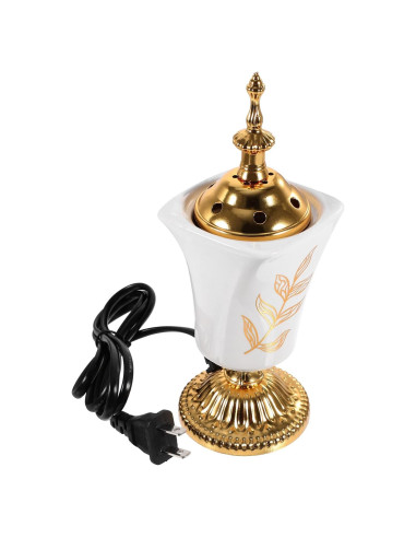 Quemador de Incienso Eléctrico HOMSFOU Cerámica y Metal 20x7cm