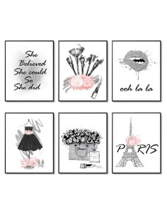 Conjunto de 6 Impresiones de Arte de Lienzo HoozGee 28x36cm