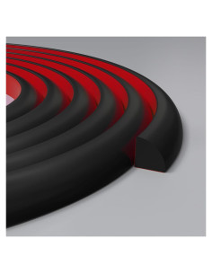 Moldura Flexible de Cuarto Redondo Risunpet 2.44m Goma Negra