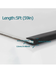 Bisel de borde de goma Tintvent 5 pies negro PVC 2